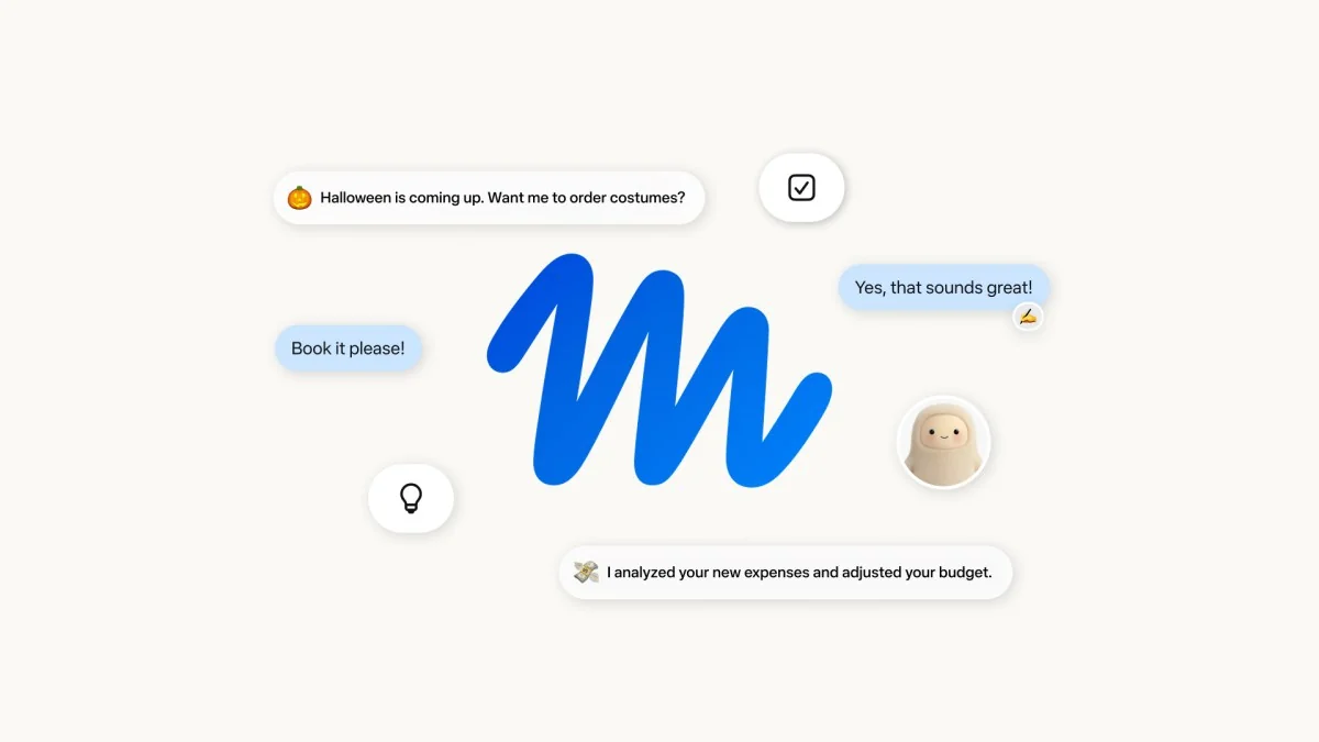 Illustratie van Meta Muse, de persoonlijke AI-agent van Meta, met voorbeeldberichten